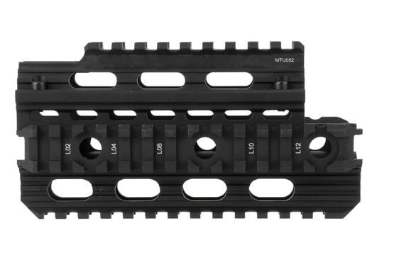 Leapers UTG Pro M92 AK 47 handguard quadrail is black hardcoat anodized